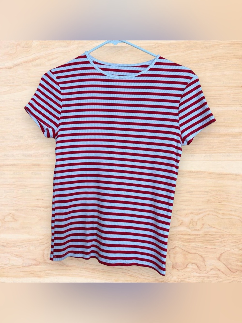 A New Day Red & white striped tee, medium
